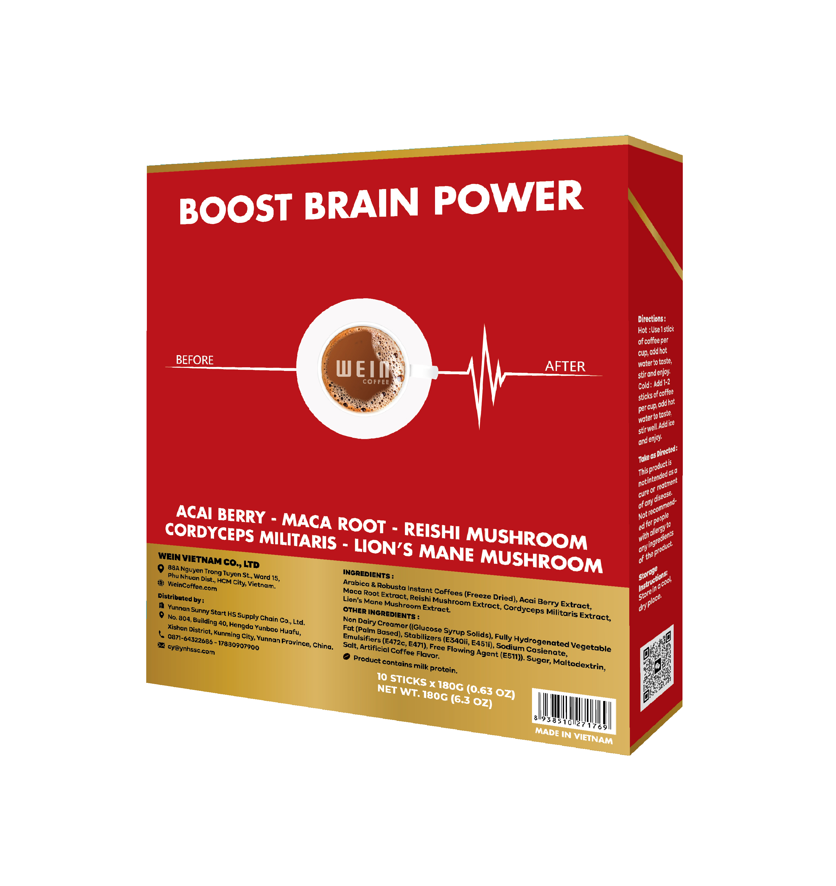 DR. BRAIN COFFEE 8 IN 1 - BOOST BRAIN POWER  - MILK COFFEE 8 IN 1